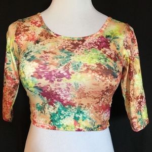 Love Angelus Floral Crisscross Crop Top NWT